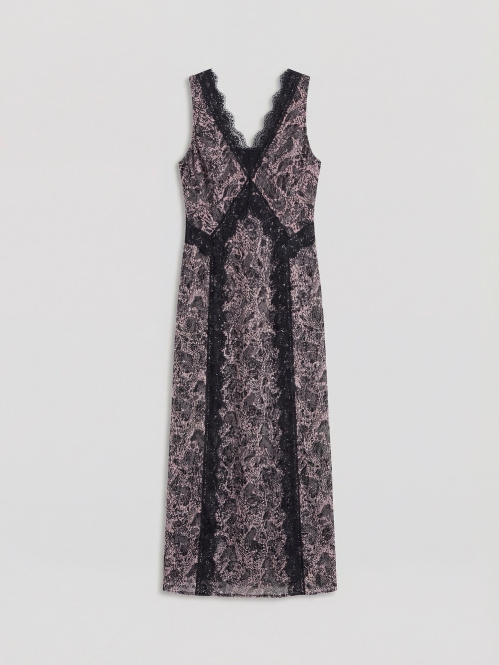 Warehouse Dusty Rose Lace-Trim Maxi Slip